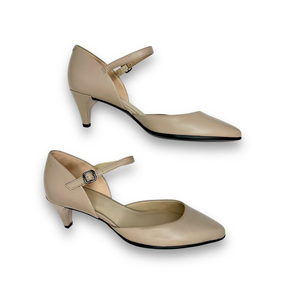 Ecco Shape 45 Pointy Sleek Mary Jane Pumps EU 39 Grey Rose Comfort D Orsay Heels - Picture 5 of 15
